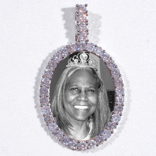 Large 3D Oval Custom Picture Pendant