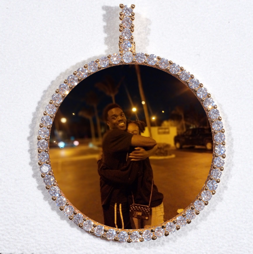 LARGE 3D CIRCLE CUSTOM PICTURE PENDANT