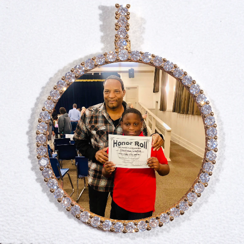 LARGE 3D CIRCLE CUSTOM PICTURE PENDANT