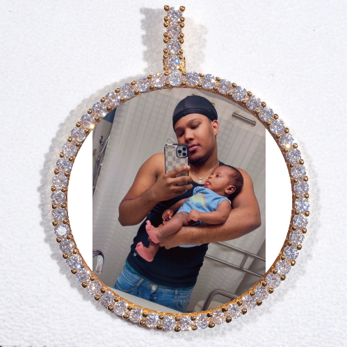 LARGE 3D CIRCLE CUSTOM PICTURE PENDANT