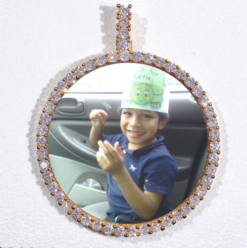 LARGE 3D CIRCLE CUSTOM PICTURE PENDANT