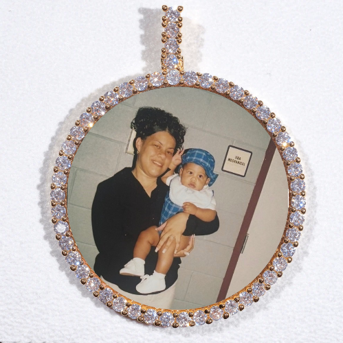 LARGE 3D CIRCLE CUSTOM PICTURE PENDANT