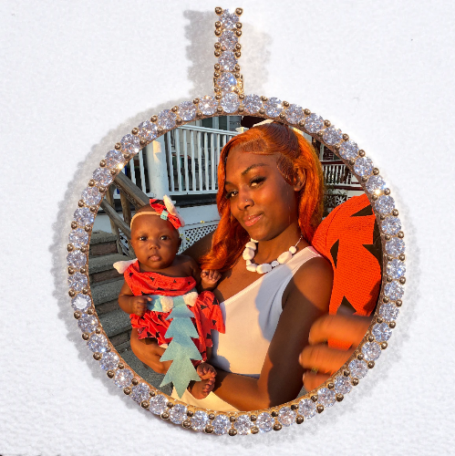 LARGE 3D CIRCLE CUSTOM PICTURE PENDANT