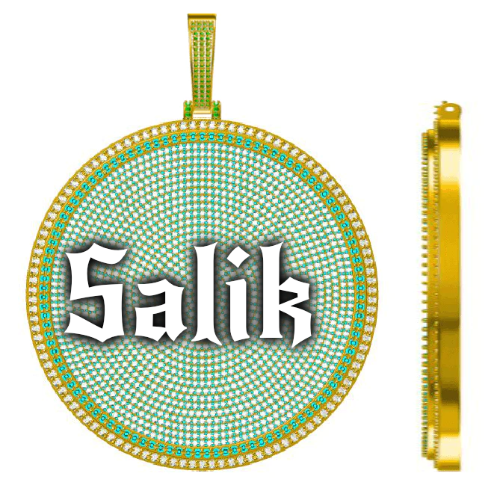 CUSTOM LETTER NECKLACE 3D BIG DISC