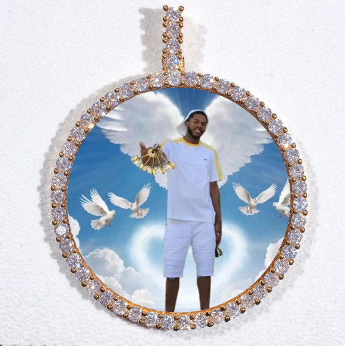 LARGE 3D CIRCLE CUSTOM PICTURE PENDANT