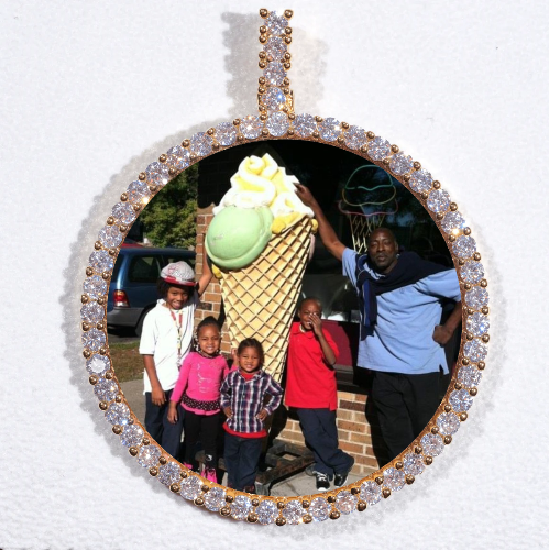 LARGE 3D CIRCLE CUSTOM PICTURE PENDANT