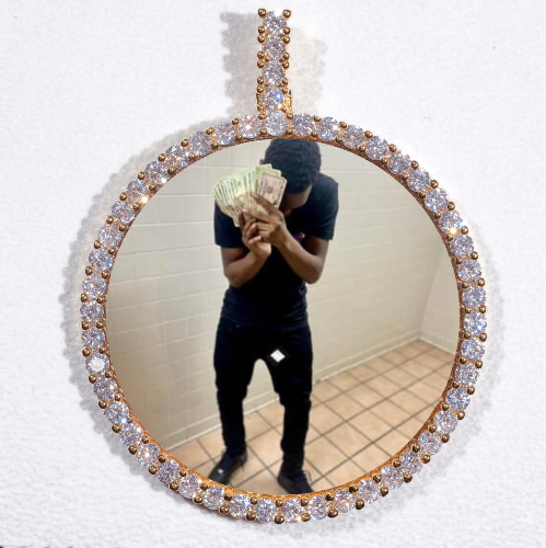 LARGE 3D CIRCLE CUSTOM PICTURE PENDANT