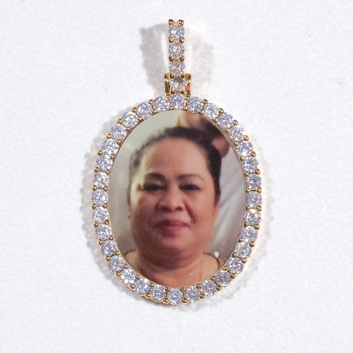 3D Oval Custom Picture Pendant