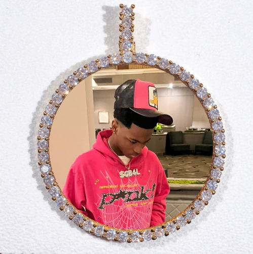 LARGE 3D CIRCLE CUSTOM PICTURE PENDANT