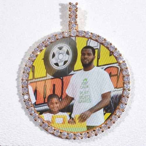 LARGE 3D CIRCLE CUSTOM PICTURE PENDANT