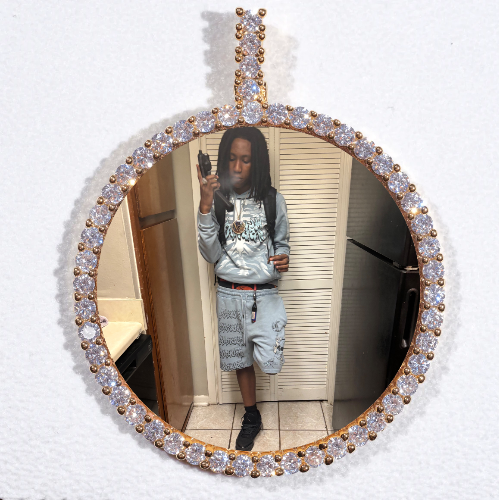 LARGE 3D CIRCLE CUSTOM PICTURE PENDANT