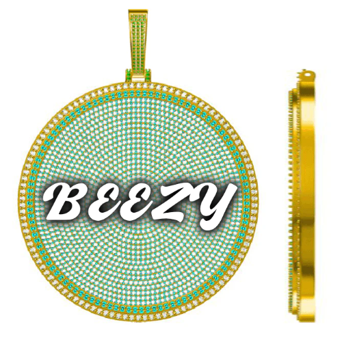 CUSTOM LETTER NECKLACE 3D BIG DISC