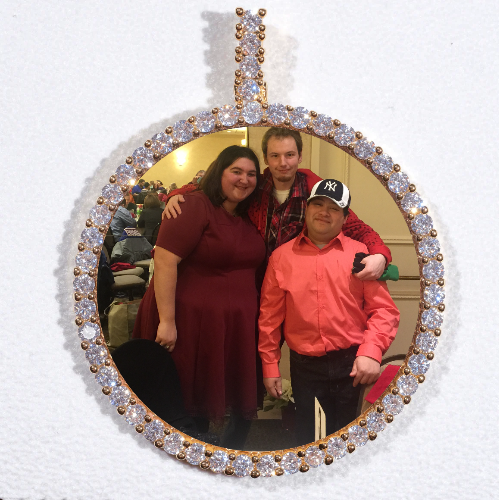 LARGE 3D CIRCLE CUSTOM PICTURE PENDANT