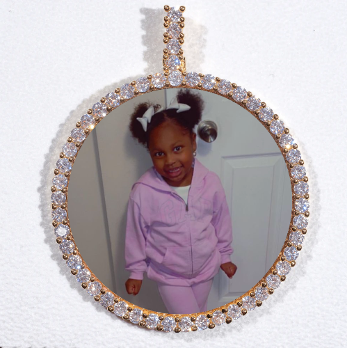 LARGE 3D CIRCLE CUSTOM PICTURE PENDANT