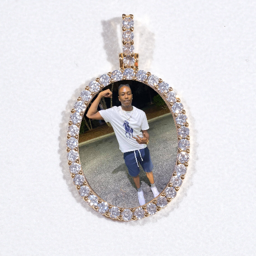 3D Oval Custom Picture Pendant