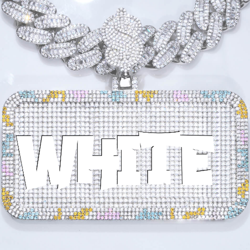 CUSTOM LETTER NECKLACE 3D COLORFUL SQUARE