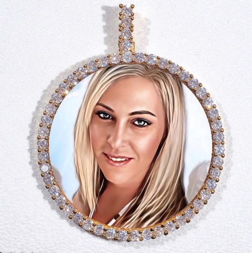 LARGE 3D CIRCLE CUSTOM PICTURE PENDANT