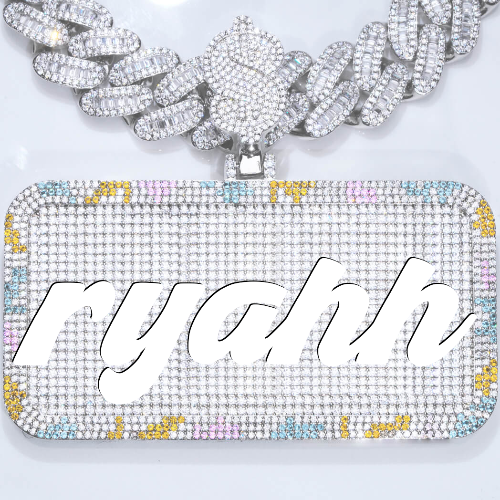 CUSTOM LETTER NECKLACE 3D COLORFUL SQUARE