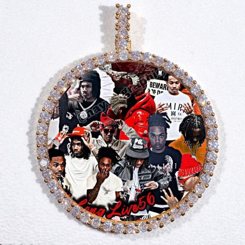 LARGE 3D CIRCLE CUSTOM PICTURE PENDANT