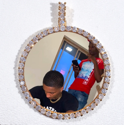 LARGE 3D CIRCLE CUSTOM PICTURE PENDANT