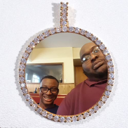 LARGE 3D CIRCLE CUSTOM PICTURE PENDANT