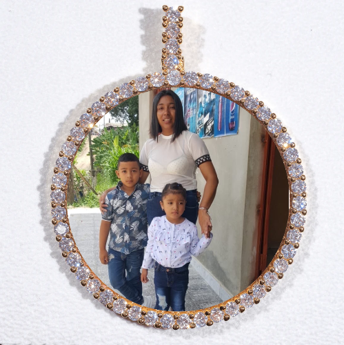 LARGE 3D CIRCLE CUSTOM PICTURE PENDANT