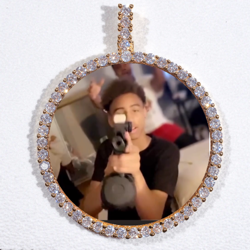 LARGE 3D CIRCLE CUSTOM PICTURE PENDANT