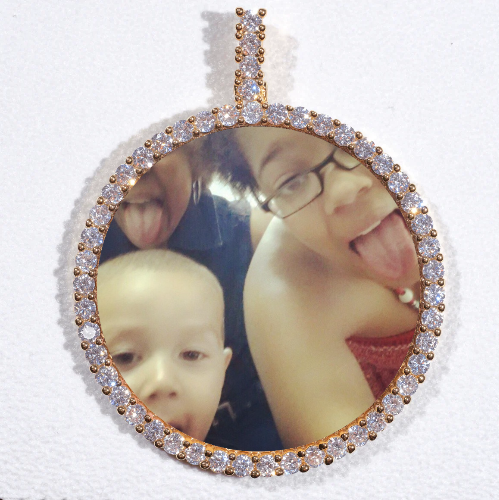 LARGE 3D CIRCLE CUSTOM PICTURE PENDANT