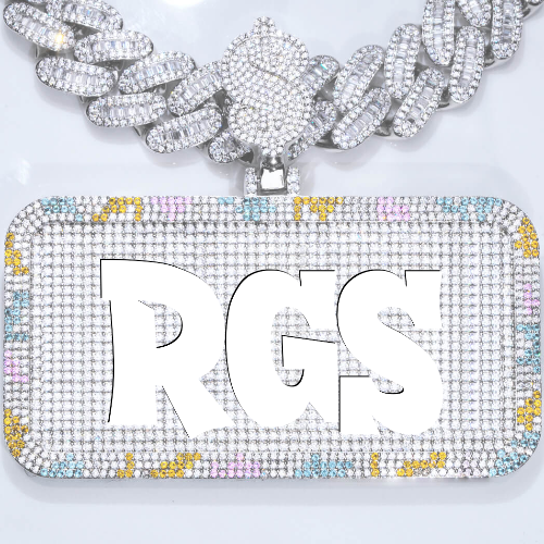 CUSTOM LETTER NECKLACE 3D COLORFUL SQUARE