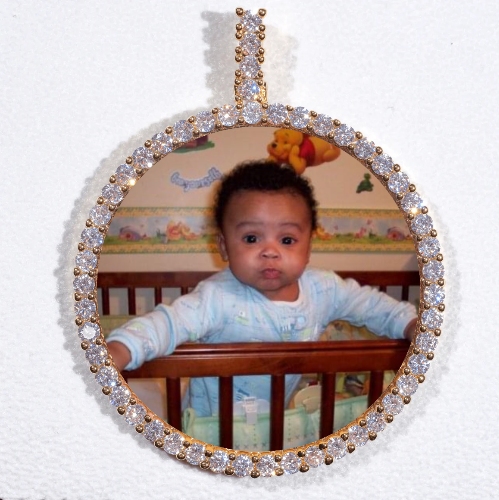 LARGE 3D CIRCLE CUSTOM PICTURE PENDANT