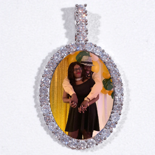 Large 3D Oval Custom Picture Pendant
