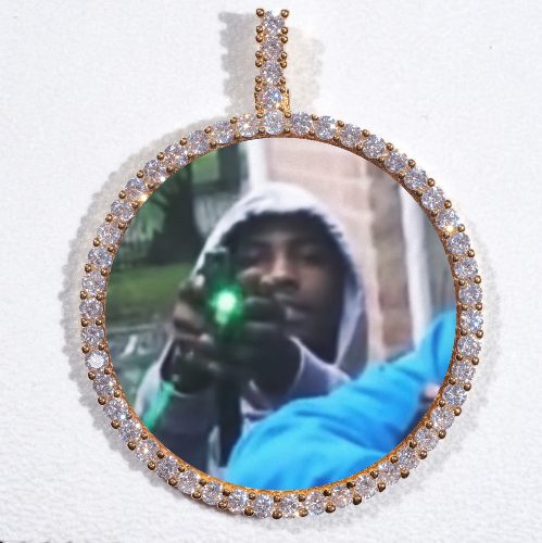 LARGE 3D CIRCLE CUSTOM PICTURE PENDANT