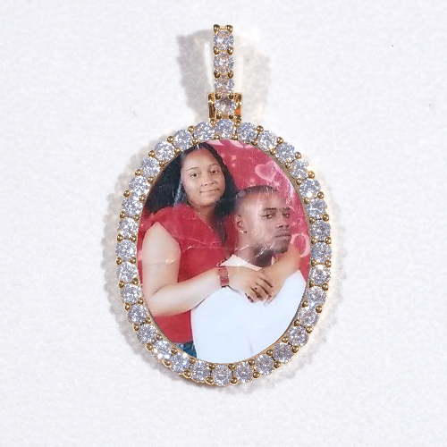 3D Oval Custom Picture Pendant