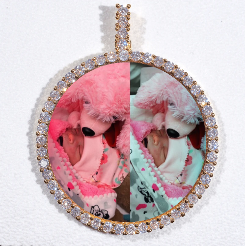 LARGE 3D CIRCLE CUSTOM PICTURE PENDANT