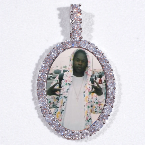 Large 3D Oval Custom Picture Pendant