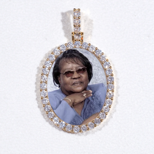 3D Oval Custom Picture Pendant