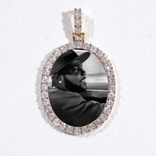 3D Oval Custom Picture Pendant