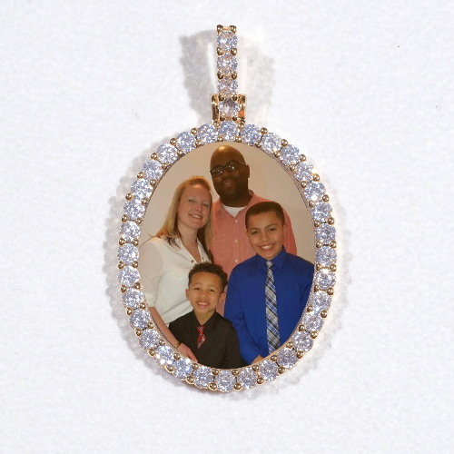 3D Oval Custom Picture Pendant