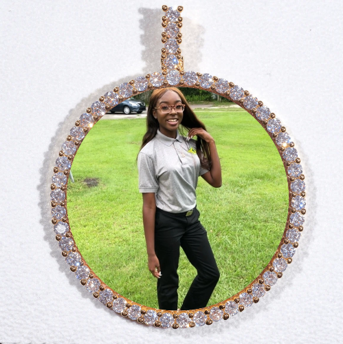 LARGE 3D CIRCLE CUSTOM PICTURE PENDANT