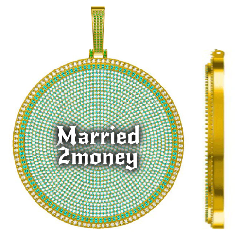 CUSTOM LETTER NECKLACE 3D BIG DISC