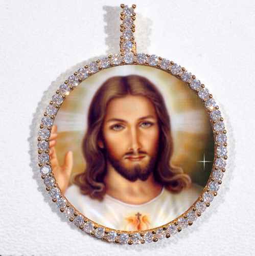 LARGE 3D CIRCLE CUSTOM PICTURE PENDANT