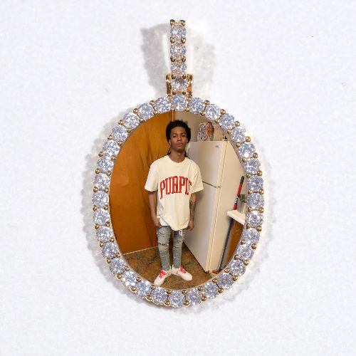 3D Oval Custom Picture Pendant