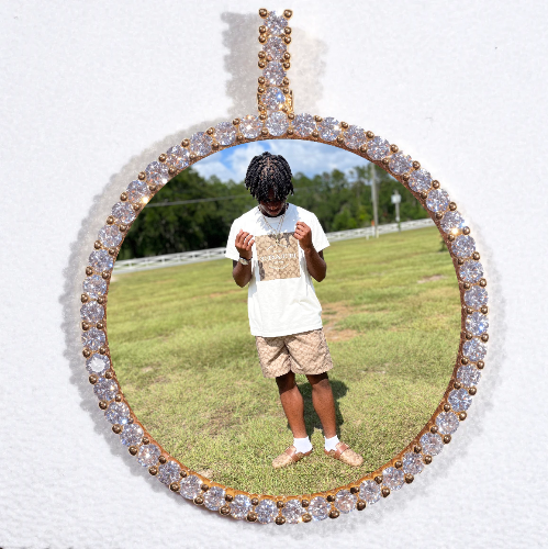 LARGE 3D CIRCLE CUSTOM PICTURE PENDANT