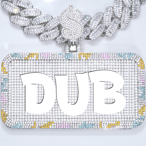 CUSTOM LETTER NECKLACE 3D COLORFUL SQUARE