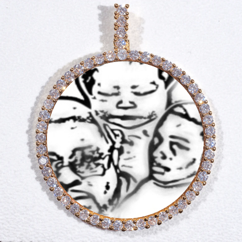 LARGE 3D CIRCLE CUSTOM PICTURE PENDANT