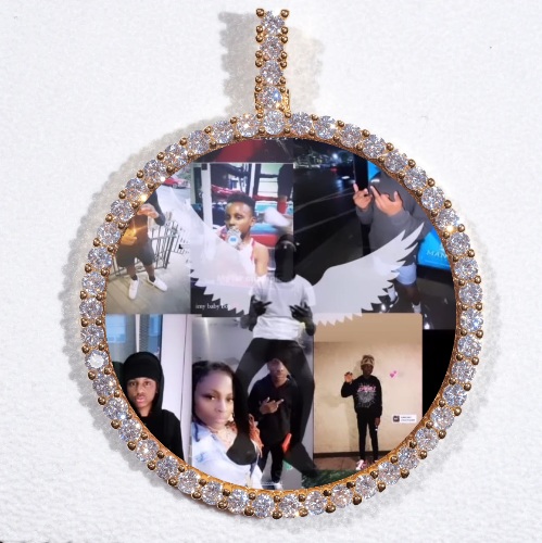 LARGE 3D CIRCLE CUSTOM PICTURE PENDANT