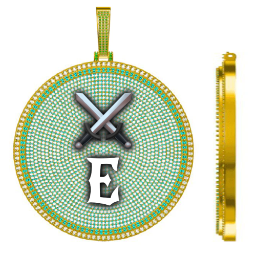 CUSTOM LETTER NECKLACE 3D BIG DISC