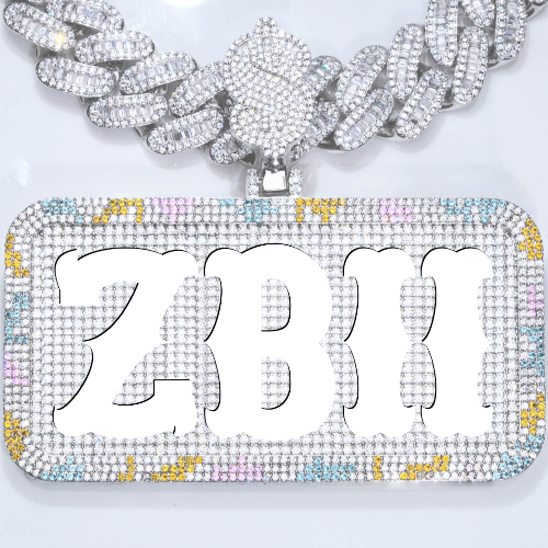 CUSTOM LETTER NECKLACE 3D COLORFUL SQUARE