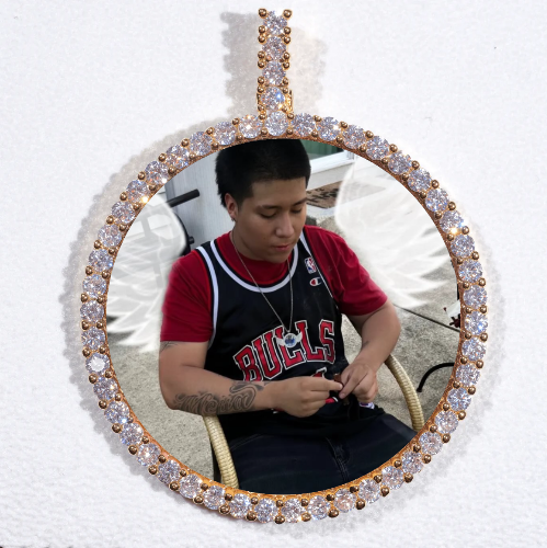 LARGE 3D CIRCLE CUSTOM PICTURE PENDANT