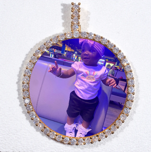 LARGE 3D CIRCLE CUSTOM PICTURE PENDANT